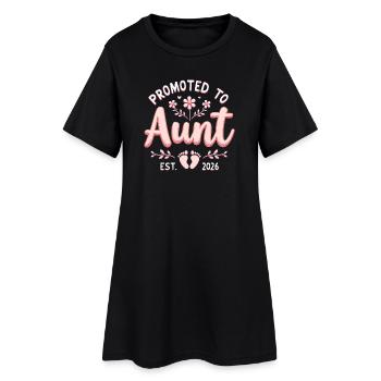 Aunt 2026 Aunt 2026 Promoted to Aunt 2026 - Women’s T-Shirt Dress - black - Front