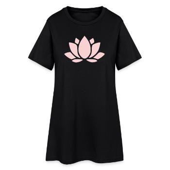 Fleur de lotus Fleur de lotus Fleur pastel Fleurs de nénuphar Fleurs - Robe T-shirt Femme - noir - Devant