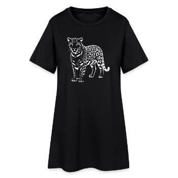 Cadeau du léopard blanc amoureux des chats - Robe T-shirt Femme - noir - Devant