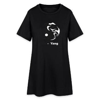 YinYang Silhouette: Kontrastkunst - Frauen T-Shirt-Kleid - Schwarz - Vorne