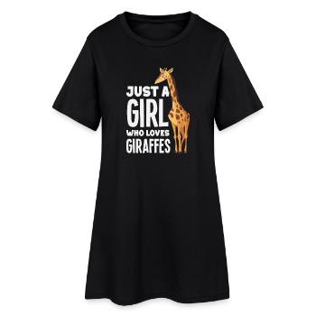 Just a girl who loves giraffes - Women’s T-Shirt Dress - black - Front