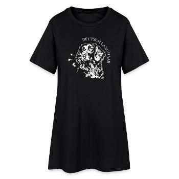 Portrait allemand à poil long Chiens de chasse Chiens Wilsigns - Robe T-shirt Femme - noir - Devant