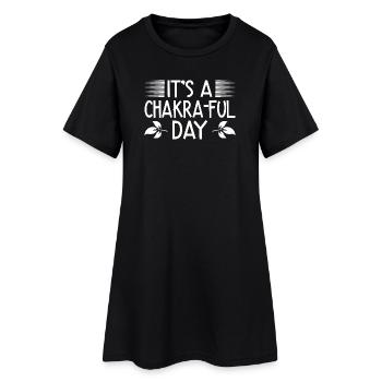Pilates Enthusiasts It´s A Chakra-ful Day Pilates - Frauen T-Shirt-Kleid - Schwarz - Vorne