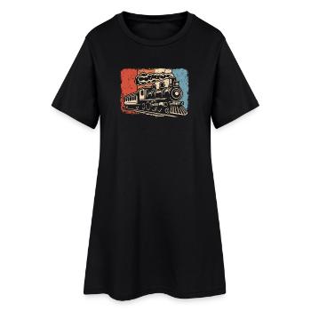 Locomotive à vapeur ferroviaire Locomotive modèle ferroviaire - Robe T-shirt Femme - noir - Devant