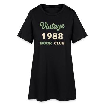 Vintage 1988 Book Club Retro Geburtsjahr Geschenk - Frauen T-Shirt-Kleid - Schwarz - Vorne