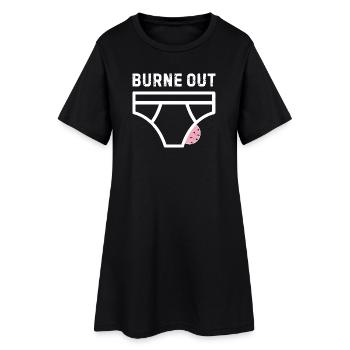 Burne out – Humor, Büro, Stress - Frauen T-Shirt-Kleid - Schwarz - Vorne