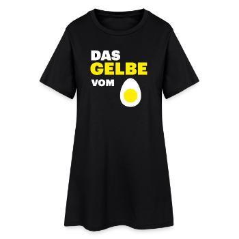 Hühner Fans -  Hahn - Gockel - Eigelb - Frauen T-Shirt-Kleid - Schwarz - Vorne