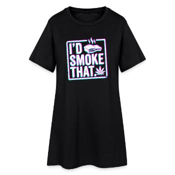 FUMÉE DE BARBECUE glitch, chemise à capuche drôle de barbecue, tasse - Robe T-shirt Femme - noir - Devant