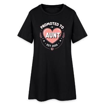 Tante 2026 Tante 2026 Befördert zu Tante 2026 - Frauen T-Shirt-Kleid - Schwarz - Vorne