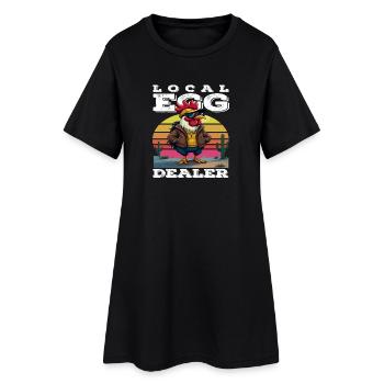 Un coq drôle d’un vendeur d’œufs local - Robe T-shirt Femme - noir - Devant