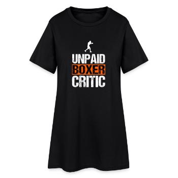 Unpaid Boxer Critic Funny Combat Sports Art - Women’s T-Shirt Dress - black - Front