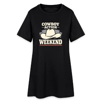 Cowboy-action-shooter. Cowboy-action-shooter - Frauen T-Shirt-Kleid - Schwarz - Vorne