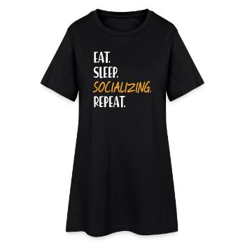 EAT SLEEP SOCIALIZING Be sociable Networking - Women’s T-Shirt Dress - black - Front