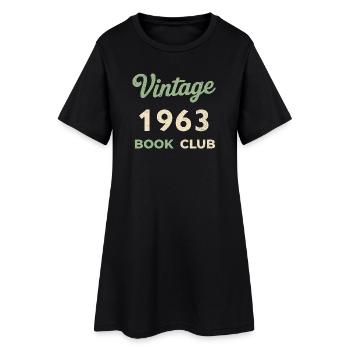 Vintage 1963 Book Club Retro Geburtsjahr Geschenk - Frauen T-Shirt-Kleid - Schwarz - Vorne