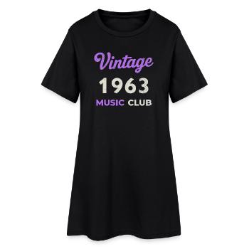 Vintage 1963 Music Club Retro Année de naissance vintage - Robe T-shirt Femme - noir - Devant