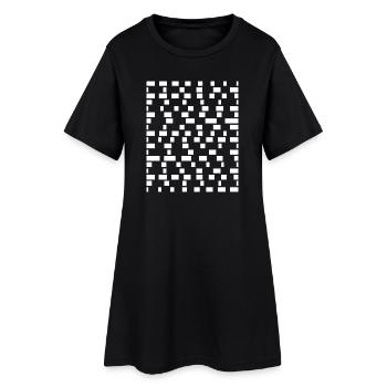 Pixel Grid Monochrome - Women’s T-Shirt Dress - black - Front