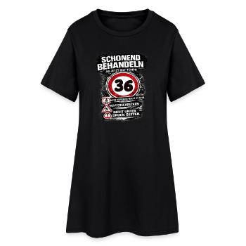 Traitez doucement Panneau de circulation 36 anniversaire - Robe T-shirt Femme - noir - Devant