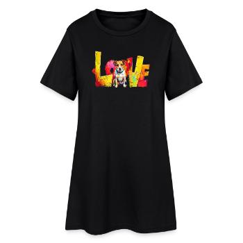 Art de rue cadeau Jack Russell pour les amoureux des chiens - Robe T-shirt Femme - noir - Devant
