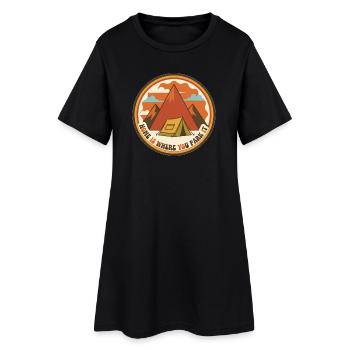 La maison, c’est là où on la garde vintage - Robe T-shirt Femme - noir - Devant