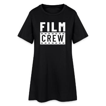 Lettrage Minimalist CREW en blanc - Robe T-shirt Femme - noir - Devant