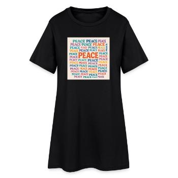 Motif de faute de frappe en couleurs de la mosaïque de la paix - Robe T-shirt Femme - noir - Devant