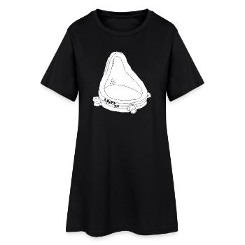 Duchamp Fountain Urinal Art Funny Line Sketch - Women’s T-Shirt Dress - black - Front