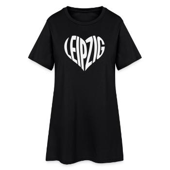 Faute de frappe de cœur à Leipzig - Robe T-shirt Femme - noir - Devant