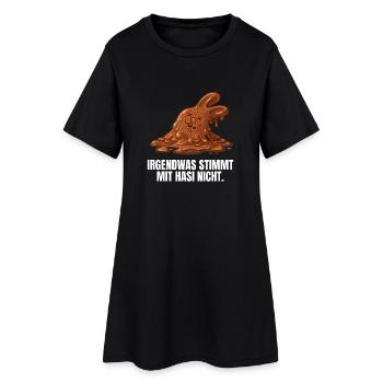 Lapin en chocolat Lapin de Pâques - Robe T-shirt Femme - noir - Devant