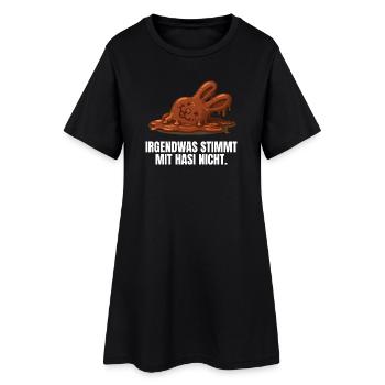 Lapin de Pâques Lapin en chocolat drôle - Robe T-shirt Femme - noir - Devant