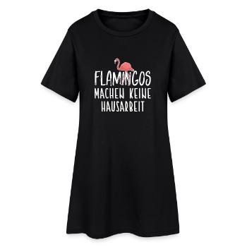 Les flamants roses ne font pas les tâches ménagères / Flamants roses - Robe T-shirt Femme - noir - Devant