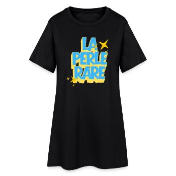 La Perle Rare, Citation Positive - Robe T-shirt Femme - noir - Devant