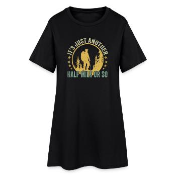 Funny Hiking Outdoor Retro Wildlife Hiker - Women’s T-Shirt Dress - black - Front