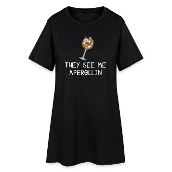 Ils me voient Aperollin' – Summer Drink Spritz - Robe T-shirt Femme - noir - Devant