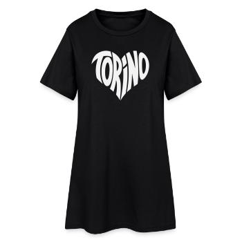 Turin, Torino Heart Design - Robe T-shirt Femme - noir - Devant