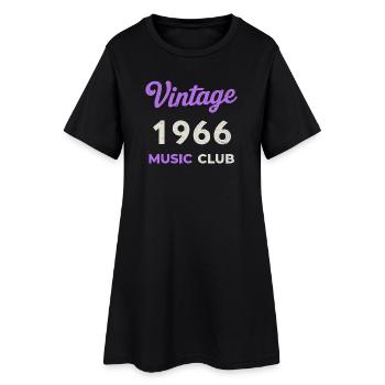 Vintage 1966 Music Club Retro Année de naissance vintage - Robe T-shirt Femme - noir - Devant