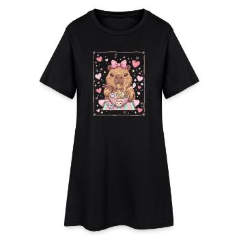 Soupe aux nouilles d’ours Love Glow - Robe T-shirt Femme - noir - Devant
