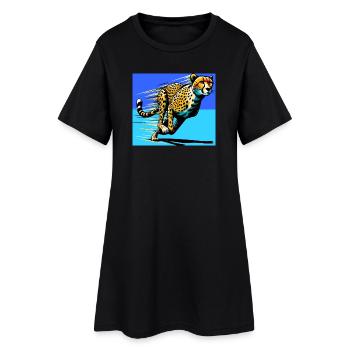 guépard - Robe T-shirt Femme - noir - Devant