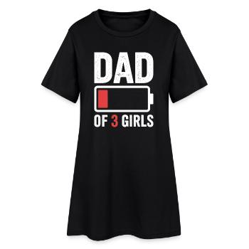 Papa de 3 filles Batterie faible - Robe T-shirt Femme - noir - Devant