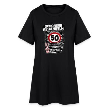 Traitez doucement Panneau de circulation 50 ans - Robe T-shirt Femme - noir - Devant