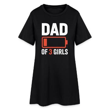 Papa de 3 filles Battery Pride - Robe T-shirt Femme - noir - Devant