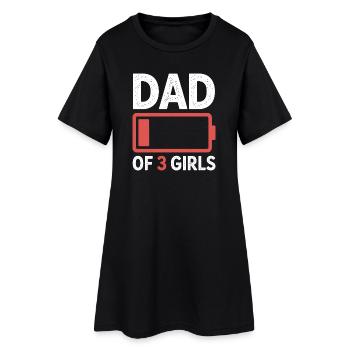 Dad of 3 Girls Battery Icon - Women’s T-Shirt Dress - black - Front