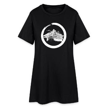 White Japanese Landscape - Women’s T-Shirt Dress - black - Front