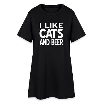 félin - Robe T-shirt Femme - noir - Devant