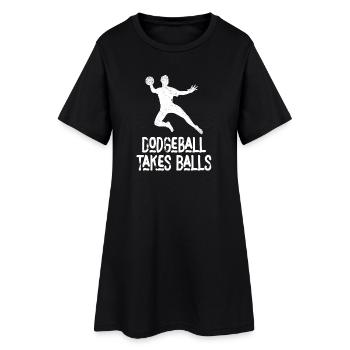 Le ballon au prisonnier prend des balles - Robe T-shirt Femme - noir - Devant