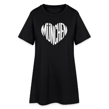 Silhouette de cœur de Munich - Variable de couleur du design - Robe T-shirt Femme - noir - Devant