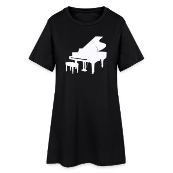 Piano Silhouette Monochrom - Frauen T-Shirt-Kleid - Schwarz - Vorne