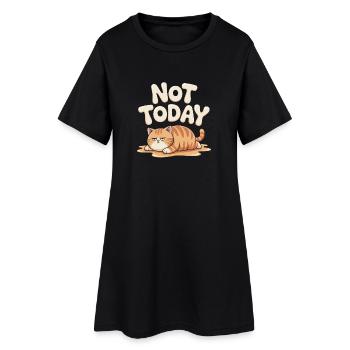 Katzen Spruch Not Today Büro Cat Homeoffice Katze - Frauen T-Shirt-Kleid - Schwarz - Vorne