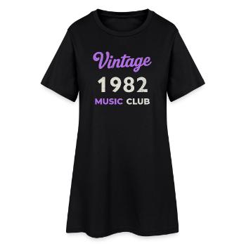 Vintage 1982 Music Club Retro Geburtsjahr Jahrgang - Frauen T-Shirt-Kleid - Schwarz - Vorne
