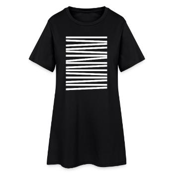 Conception géométrique des lignes diagonales - Robe T-shirt Femme - noir - Devant