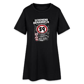 Traitez doucement Panneau de circulation 59 anniversaire - Robe T-shirt Femme - noir - Devant